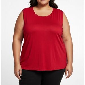 Anne Klein Women’s Red Sleeveless Top Shirt Blouse Plus Size 3X Stretchy